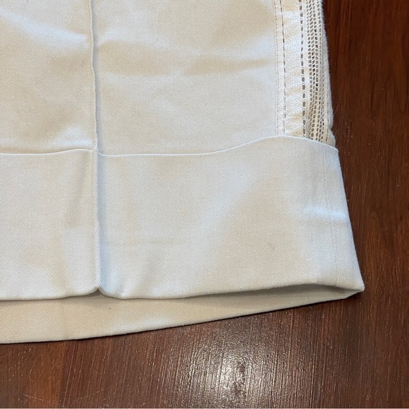 GOEN J FLARED SHORTS Cream High Waist Cuffed Leg Lace Side TrimGorgeous! Size 8 - Picture 7 of 11